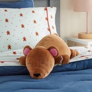 Pillowfort gingerbread Brown Bear Weighted Plush Throw Pillow sensory